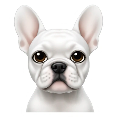White frenchie with black eyes sticker