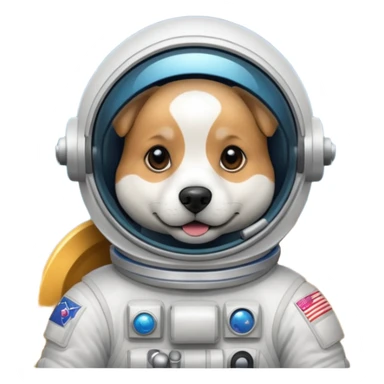 perro astronauta flotando en el espacio sticker