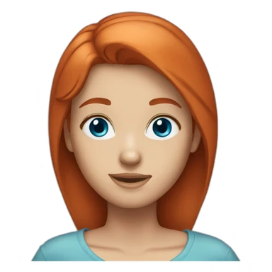 Redhead girl blue eyes sticker