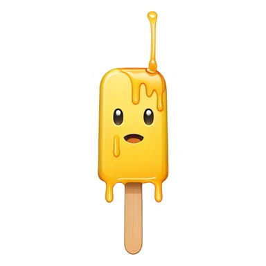 Long thin yellow popsicle dripping  sticker