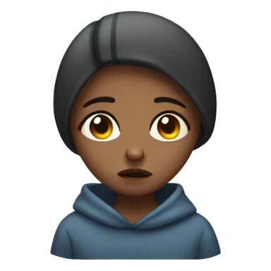 sick sad girl with fever sticker