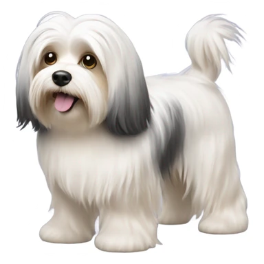 havanese dog walk with long hair all the way down to the feet sticker