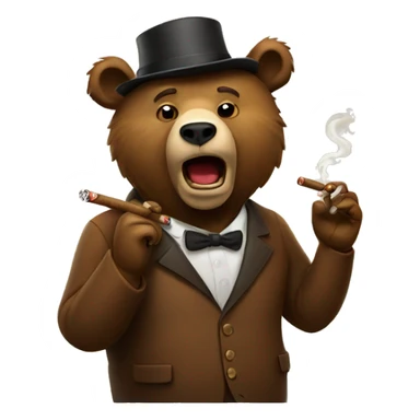 A bear smoking a cigar  sticker