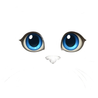 cream & grey colored fluffy cat with big blue eyes  sticker