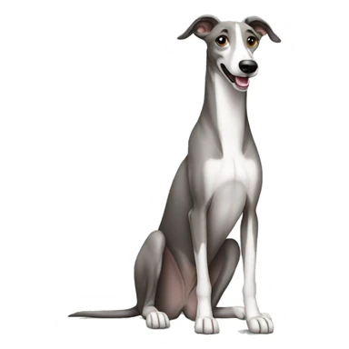 greyhound teen seated sticker