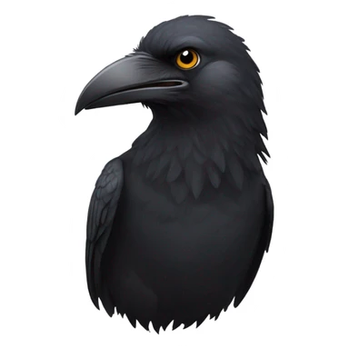Crow wearing a brown mullet wig sticker