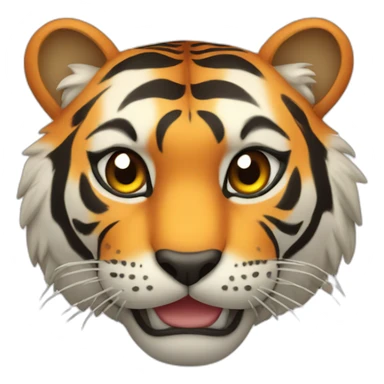 Tiger head with hearts sticker