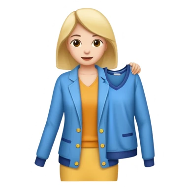 woman trying on clothes sticker