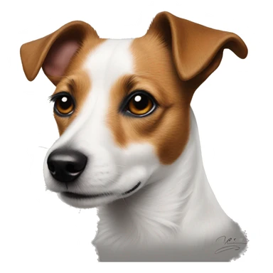 realistic jack russell portrait with signature sticker