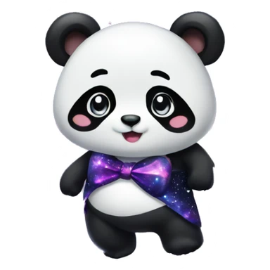 Panda with a galaxy bow and galaxy skirt sticker