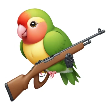 Lovebird shooting a rifle  sticker