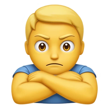 Mad emoji with crossed arms sticker