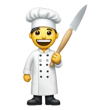 Chef  hold knife and dentist tool  sticker