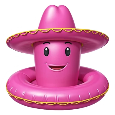 jeff koons pink spam sombrero inflatable sculpture  sticker