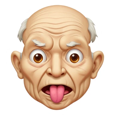 Crazy weird old man tounge sticking out  sticker