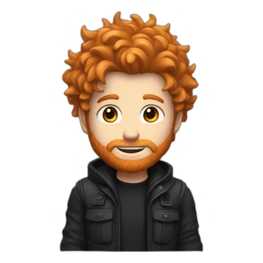 Ginger protagonist scruffy hair and black gear clothes sticker