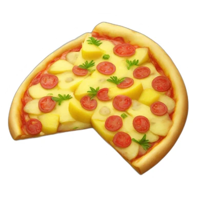 a potato mixed with pineapple pizza sticker