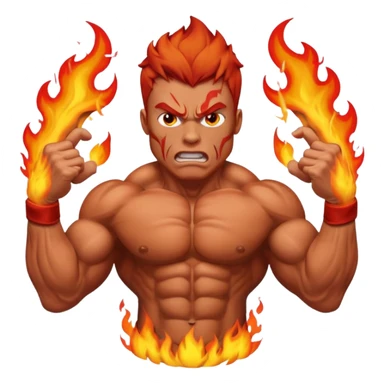 burning angry bodybuilder red haired man sticker