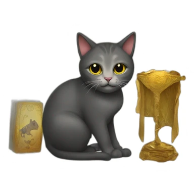 cat and tarot cards sticker