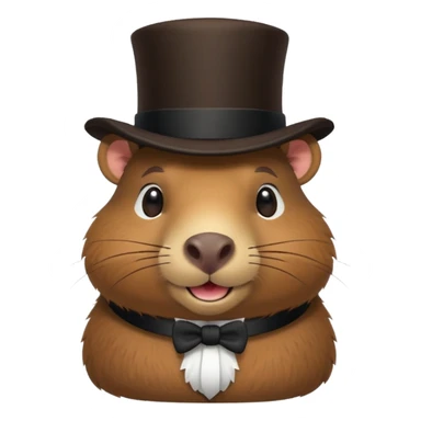 Capybara with tophat sticker
