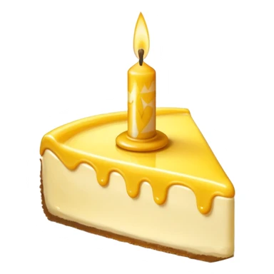 triangle lemon cheesecake on birthday candle sticker