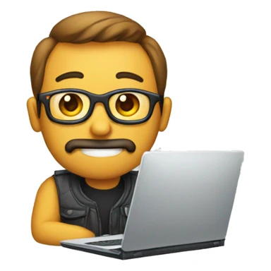 chico con ordenador sticker