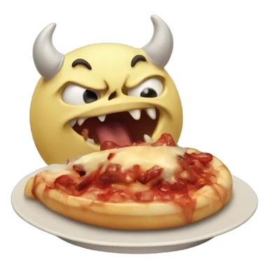 hungry demon eating nothing but really hungry  sticker