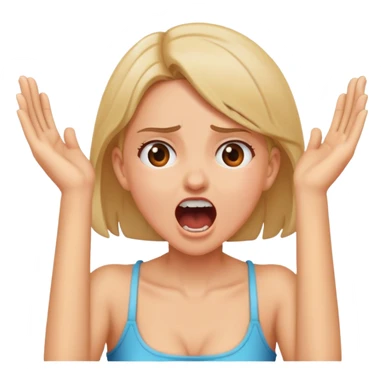 Girl with hands on neck screaming sticker