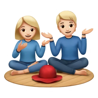 two kids playing at home sticker