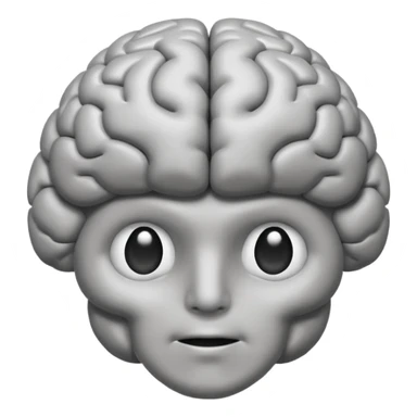 A brain with a relaxed face  sticker