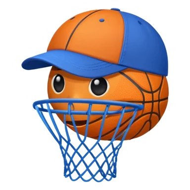 basketball cap object icon, sporty cap with basketball logo style (no text), 3D cartoon, mobile game icon style, clean background, no watermark
 sticker