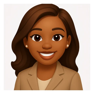 turn the second man in emoji style of the 1st image, match the facial features and match dressing style of the 2nd image, she is wearing suit sticker