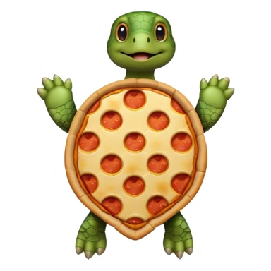 Turtle with a pizza shell sticker