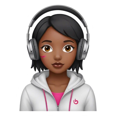 black girl with beats  sticker