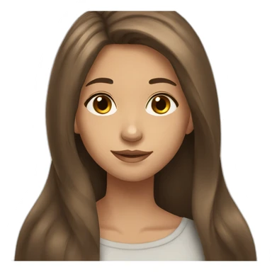 13 year old Girl with long brown hair, brown eyes sticker
