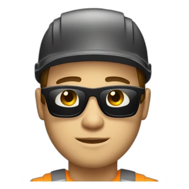 Builder with black sunglasses with light skin  sticker