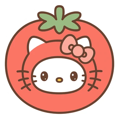 Hello Kitty trapped inside a tomato, cute and charming style sticker