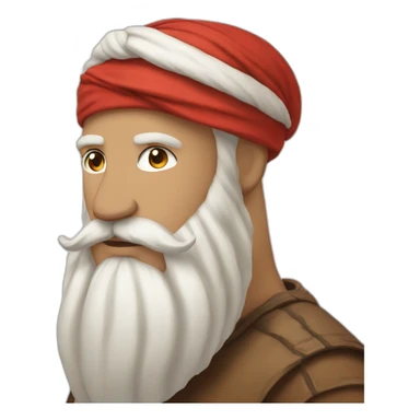 red white turban and brown beard white male sticker