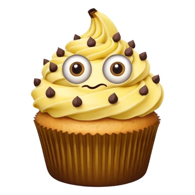 big mustached banana cupcake big eyes sticker