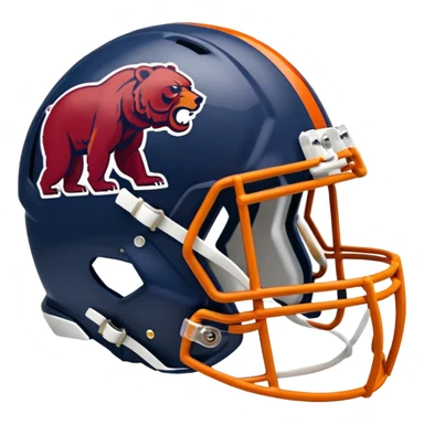 The Washington commanders football helmet and the Chicago Bears football helmet facing each other sticker