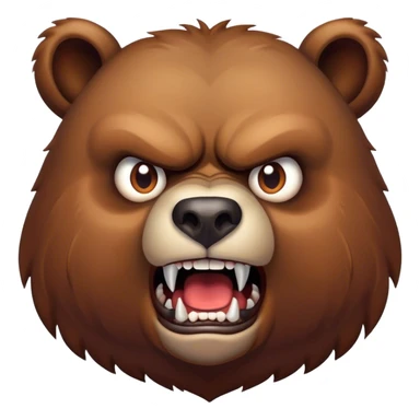 angry bear with no pupils and sharp teeth  sticker