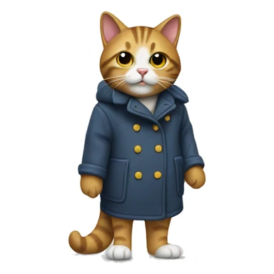 Cat with a coat holding a shoe  sticker