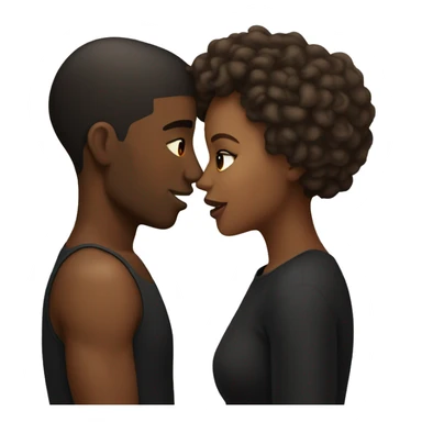 Two Aries kissing light skin black man and medium tone black woman with both having horns sticker