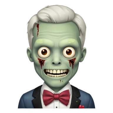 zombie with bow tie sticker