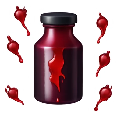 a stylish blood bottle with red liquid and a gothic cap, perfect for a vampire girl theme. sticker