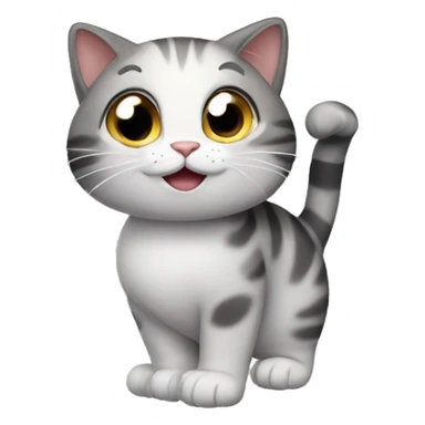 Cat saying goodbye sticker