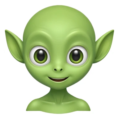 The face of a cute, bouncy green alien sticker