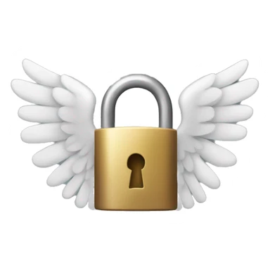 a lock with wings and muscular arms sticker