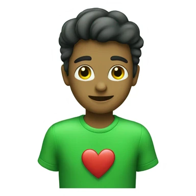 in love emoji with green hearts sticker