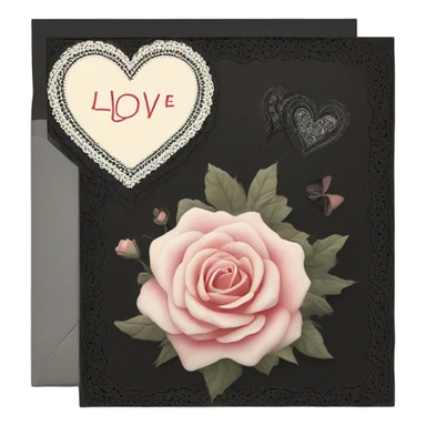 vintage valentine’s day card black sticker